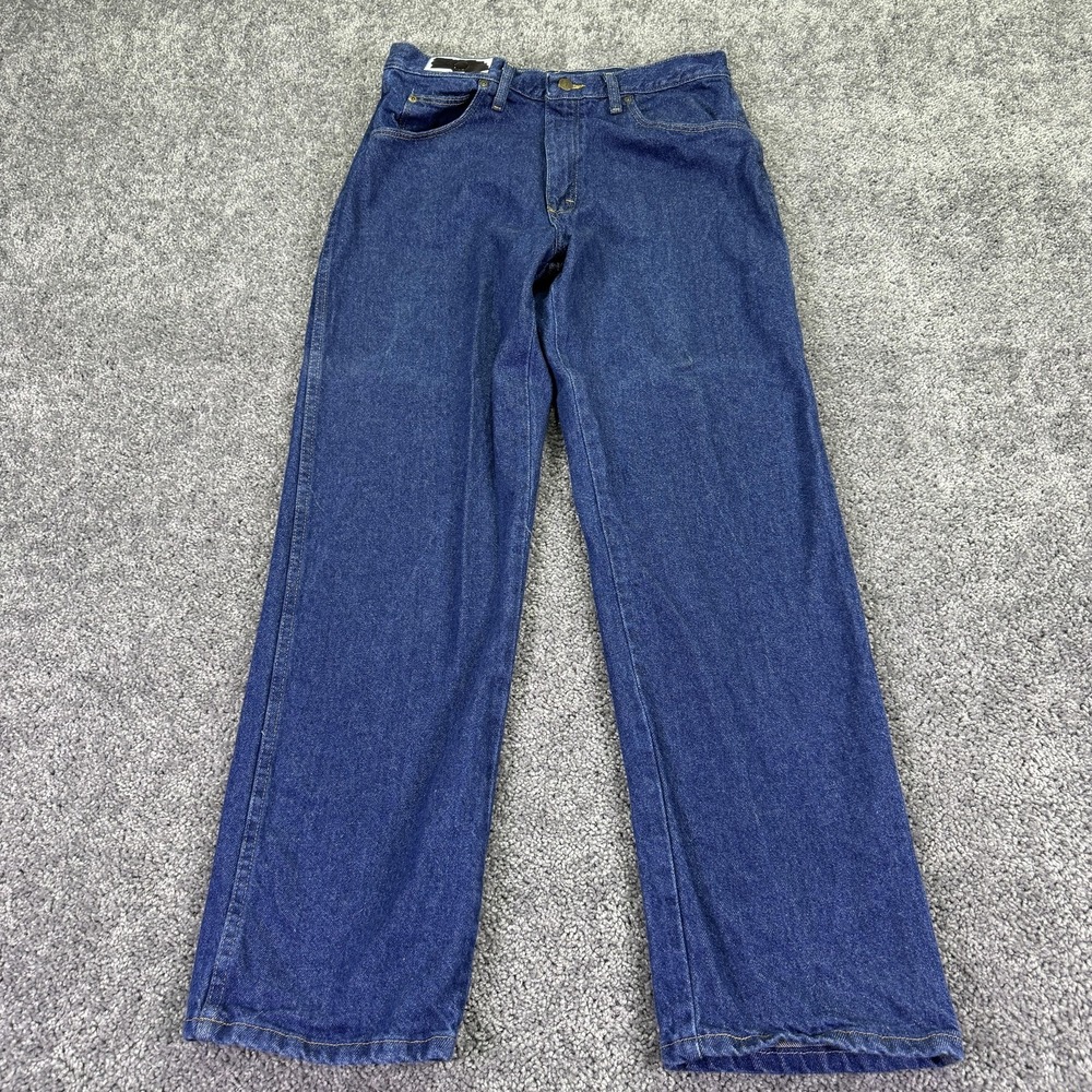 Red Kap Jeans Mens 34x30 Blue Straight Denim Medium Wash Workwear Pockets Logo